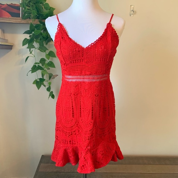 Red Lacey Dress - Picture 2 of 4